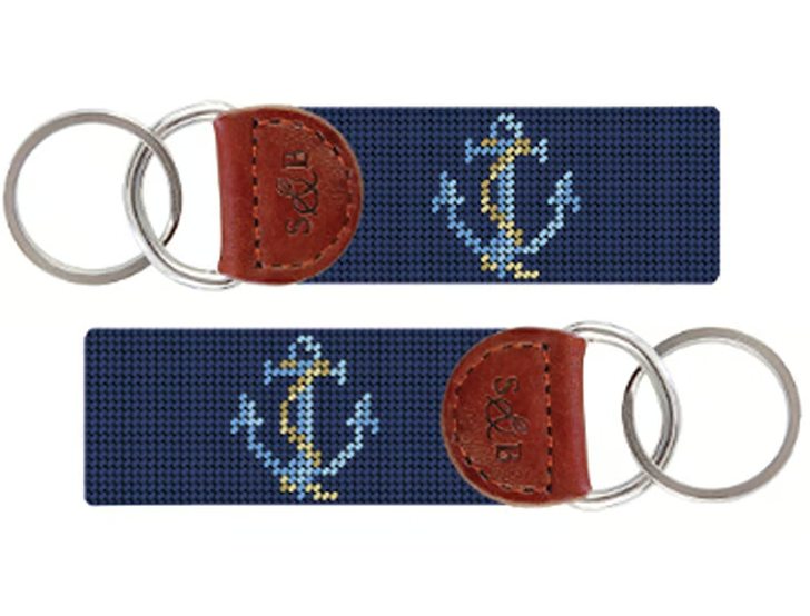 Anchored Needlepoint Key Fob