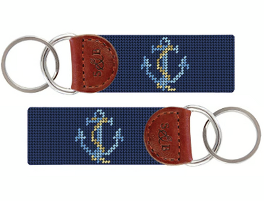 Anchored Needlepoint Key Fob