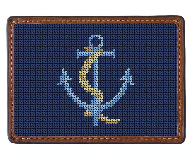 Anchored Needlepoint Credit Card Wallet
