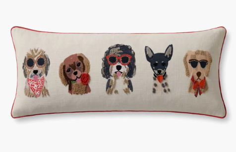 Hot Dogs Embroidered Lumbar Pillow