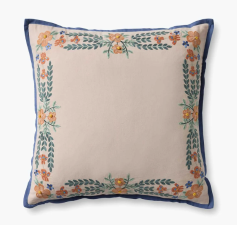 Willow Border Embroidered Pillow