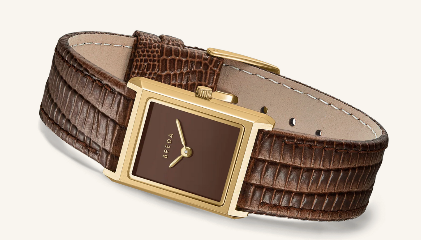 Virgil (Lizard Embossed)-Gold/Brown