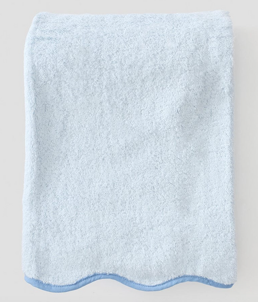 Scallop Bath Towel-French Blue on Light Blue