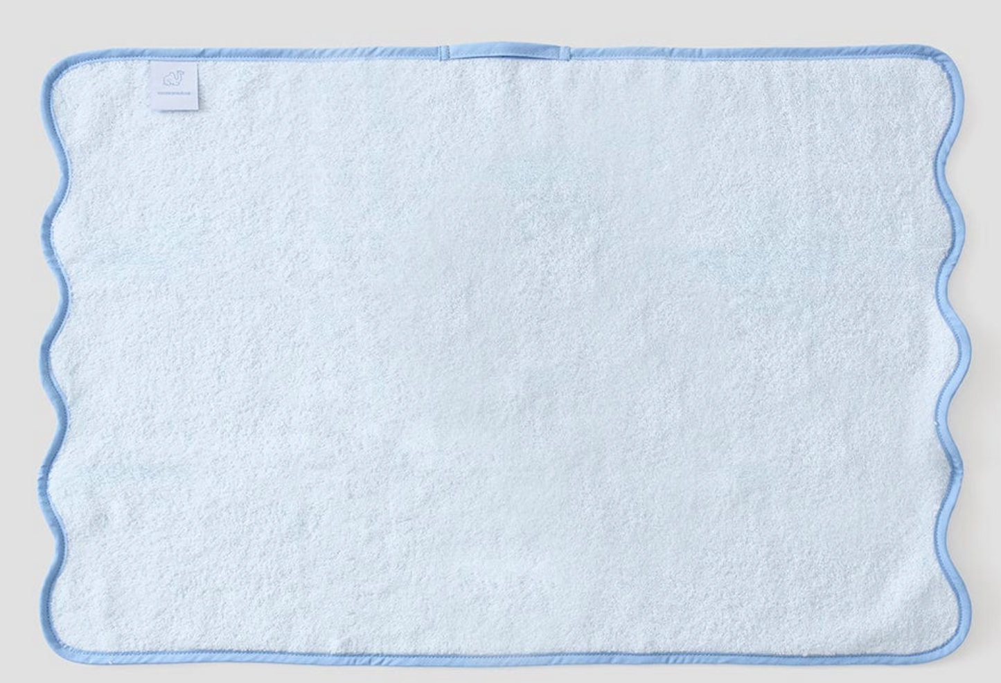 Scallop Hand Towels-French Blue on Light Blue