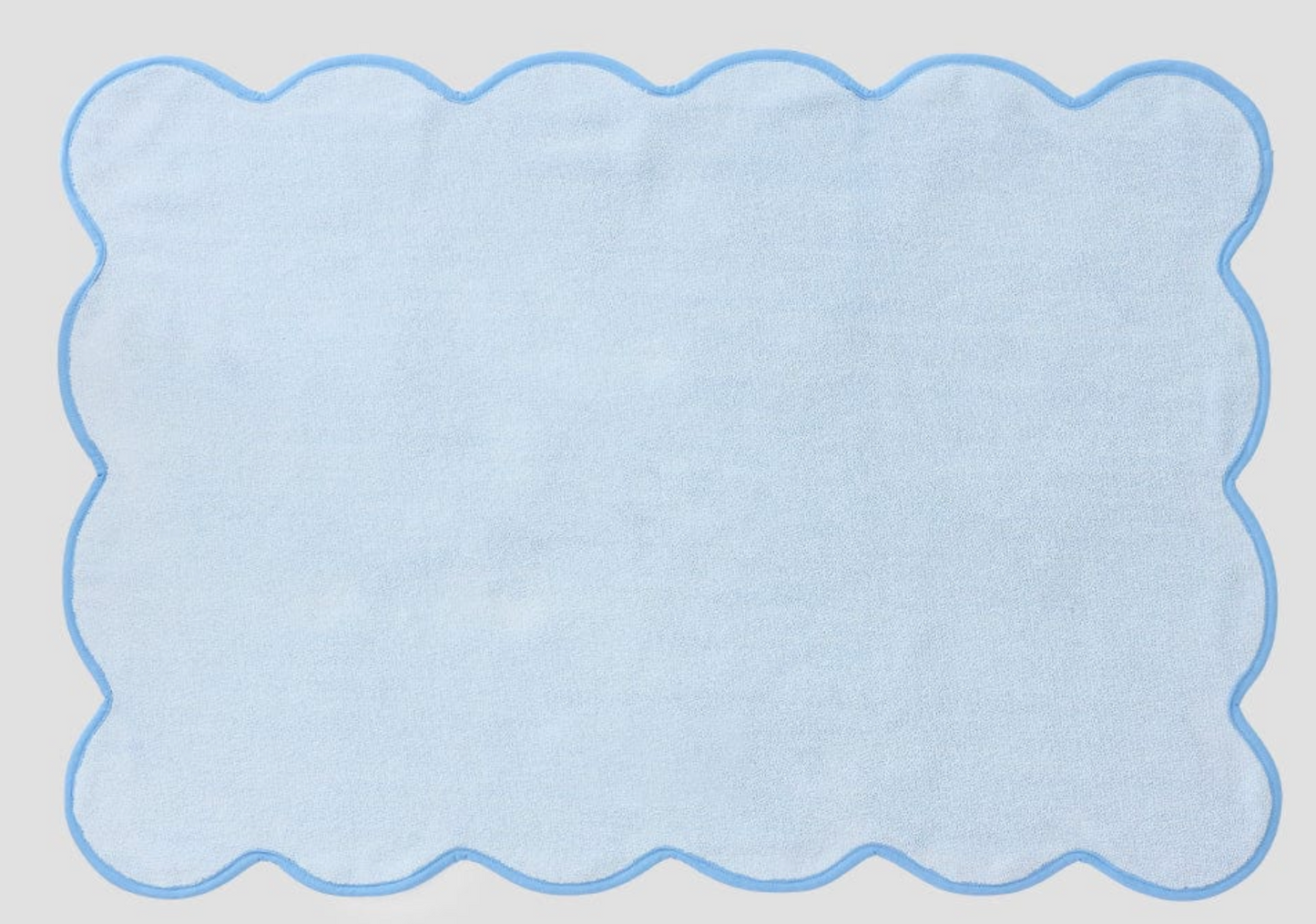 Scallop Bath Mat-French Blue on Light Blue