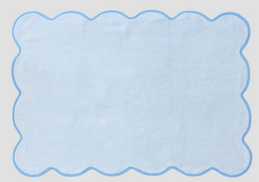 Scallop Bath Mat-French Blue on Light Blue