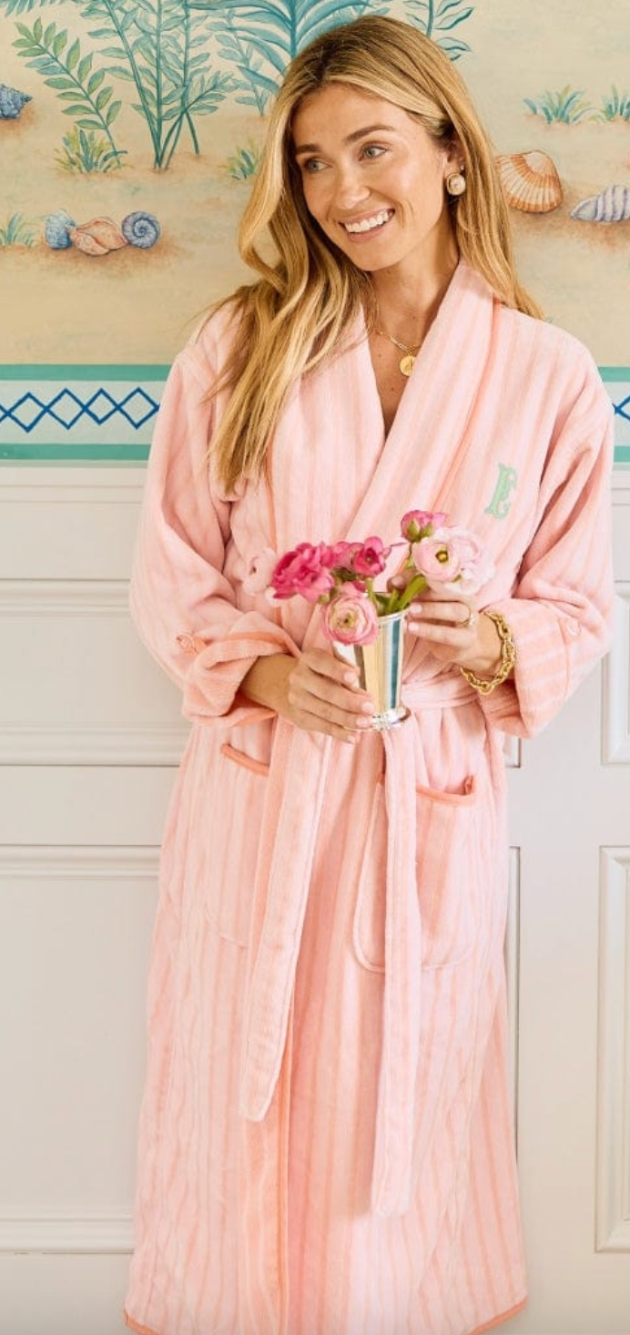 Women’s Long Plush Robe-Coral Parker