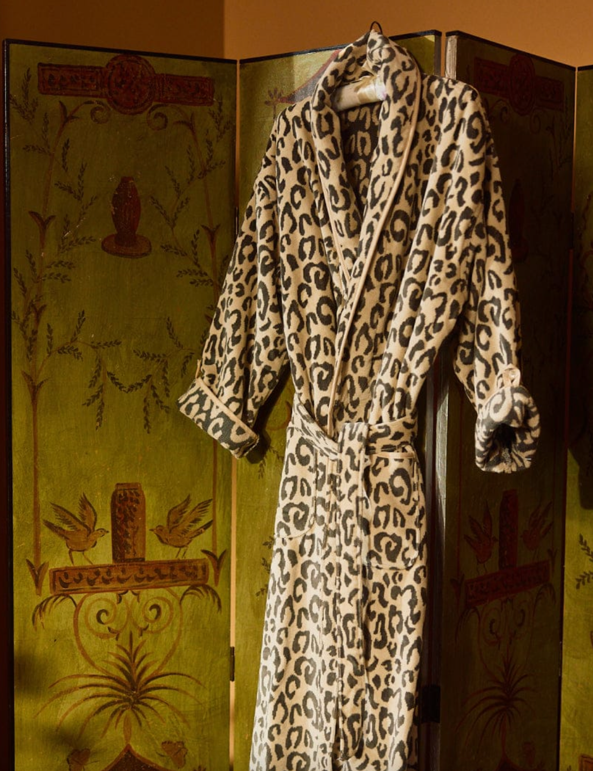 Women’s Long Plush Robe-Leopard