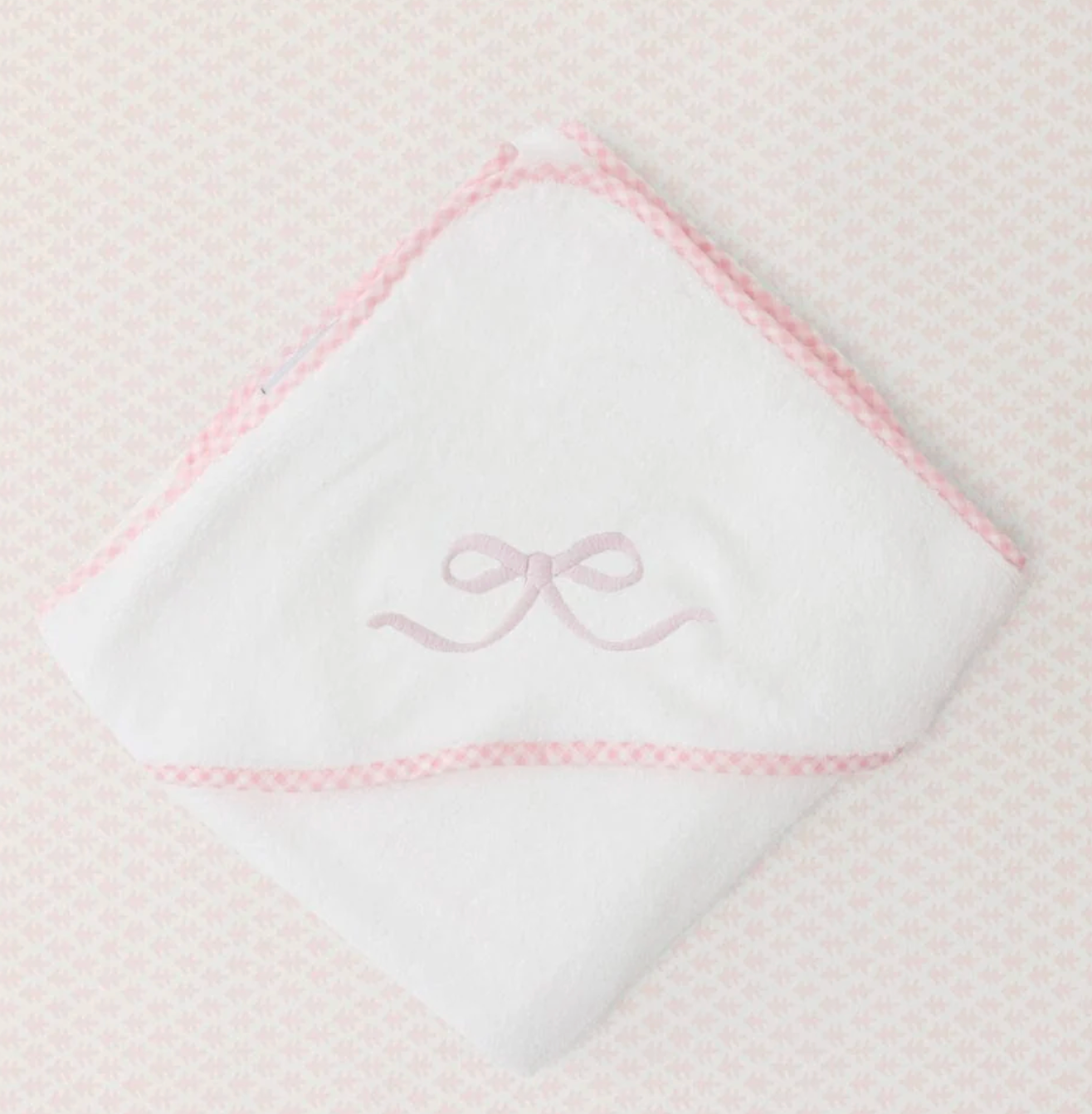 Baby Hooded Towel- Pink Bow