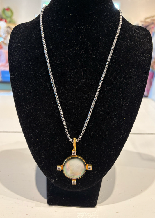 Gray Pearl Topaz Necklace
