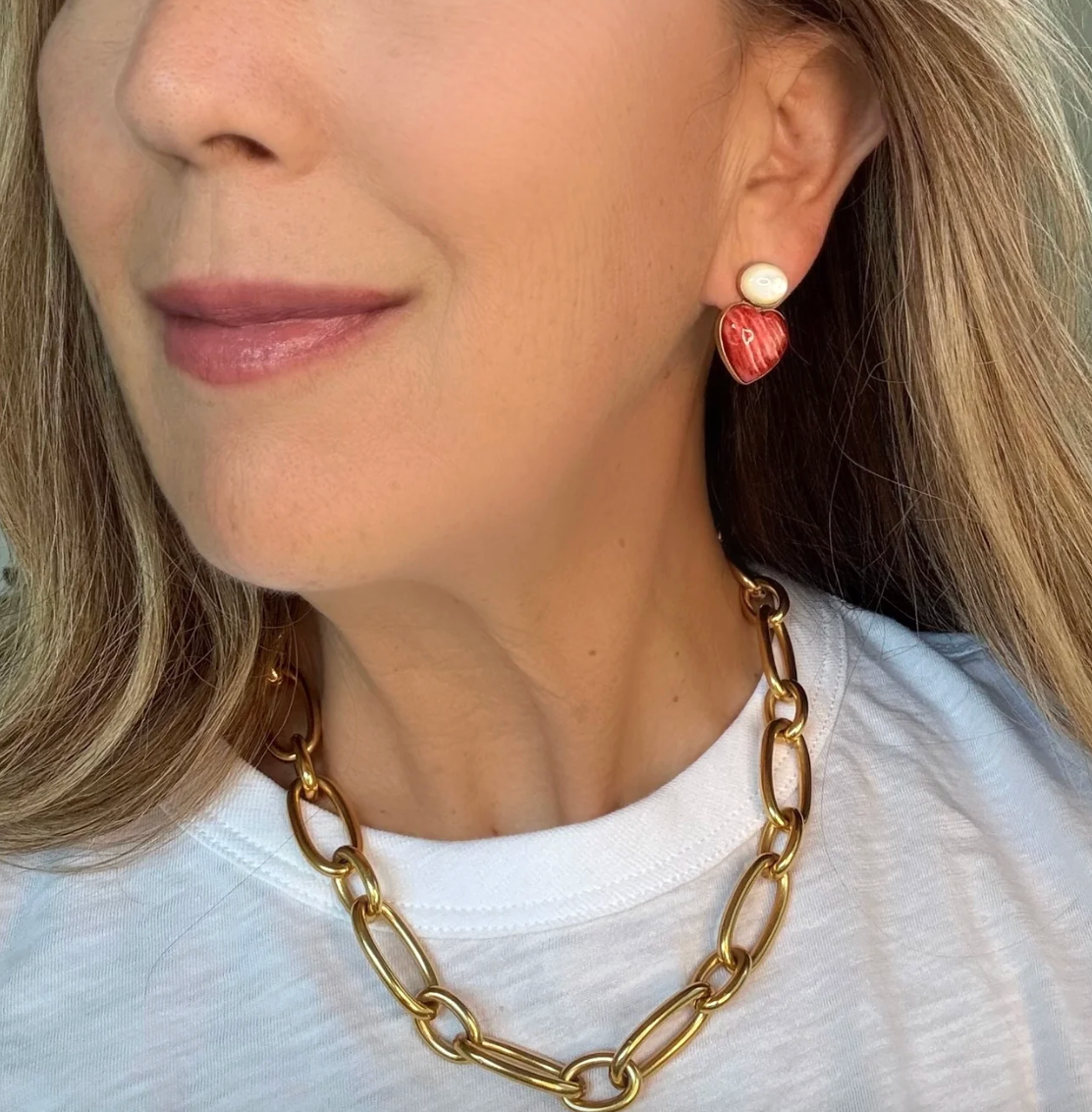 Spiny Oyster Heart Earring