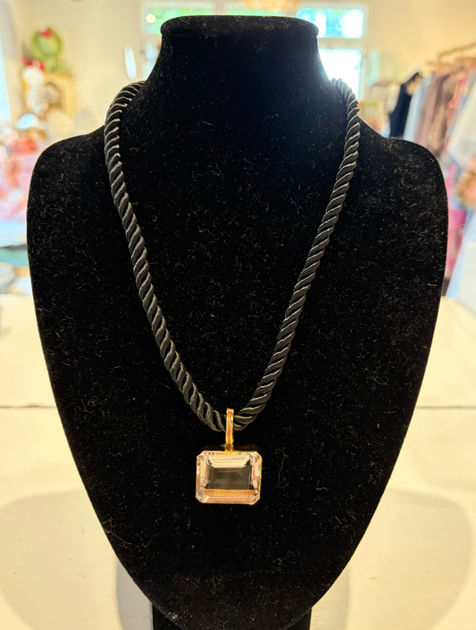 Emerald Cut Quartz Rope Necklace