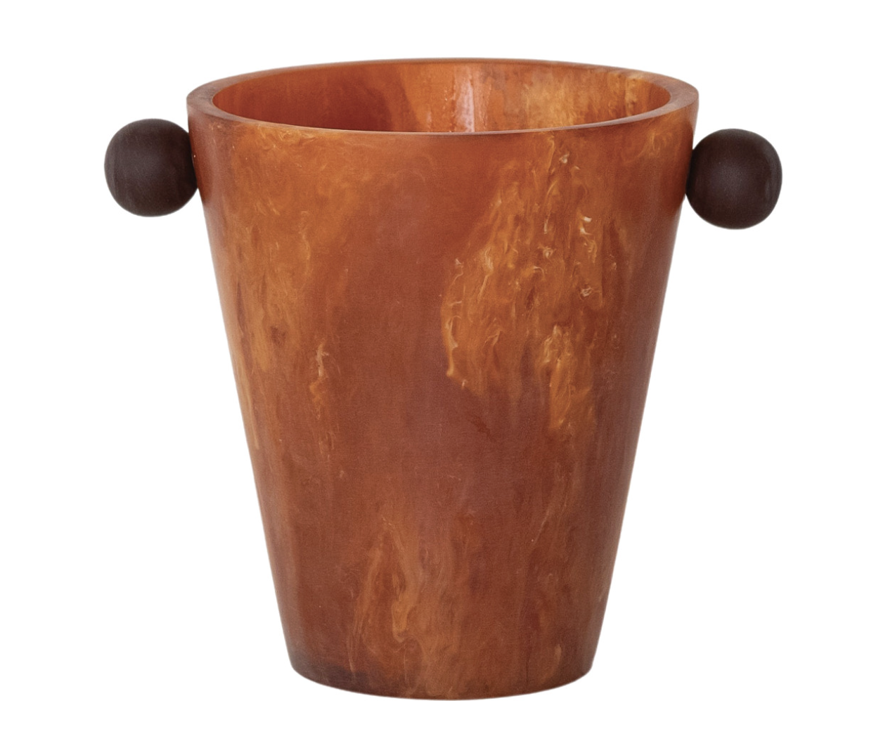 Marbled Resin Bottle Cooler with Ball Handles, Sienna Color & Brown (Each One Will Vary)