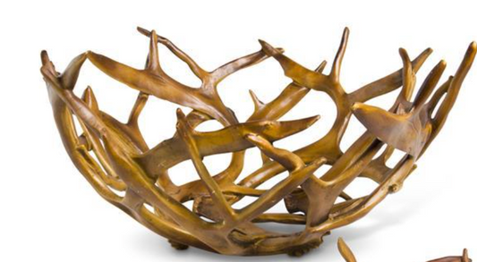 Brown Resin Antler Bowls- 2 styles