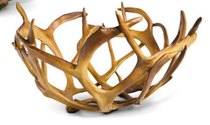 Brown Resin Antler Bowls- 2 styles