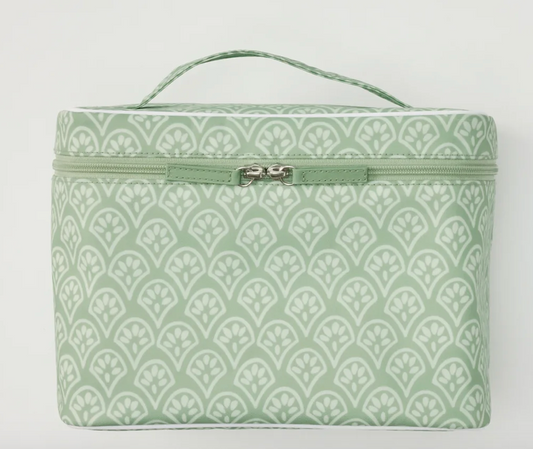 Vanity Case-Green Block Print