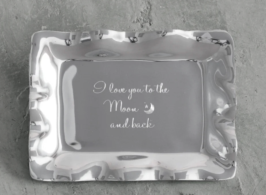 GIFTABLES Vento Engraved Tray "Love you to Moon back"