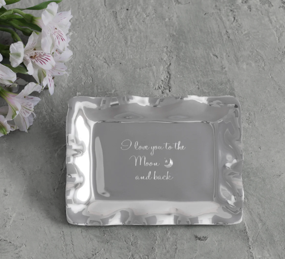 GIFTABLES Vento Engraved Tray "Love you to Moon back"