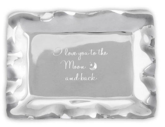 GIFTABLES Vento Engraved Tray "Love you to Moon back"
