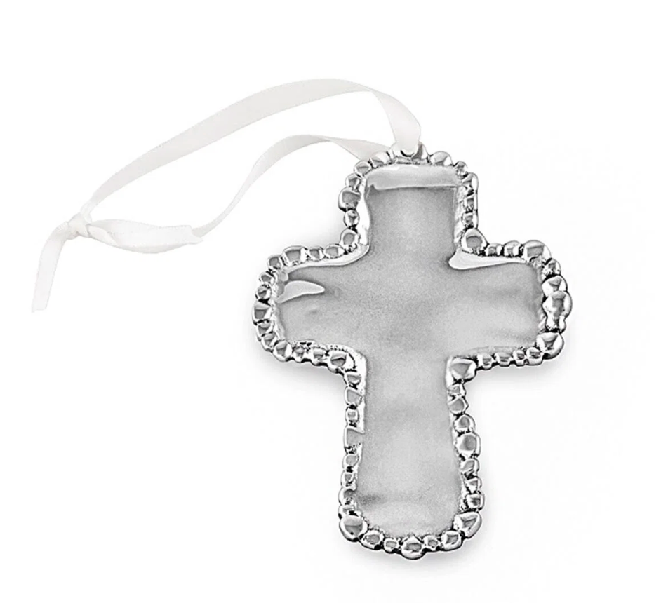 BABY Organic Pearl Cross Ornament