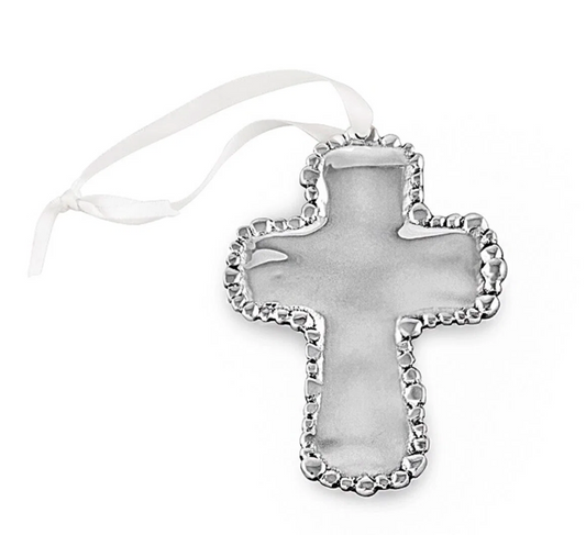 BABY Organic Pearl Cross Ornament