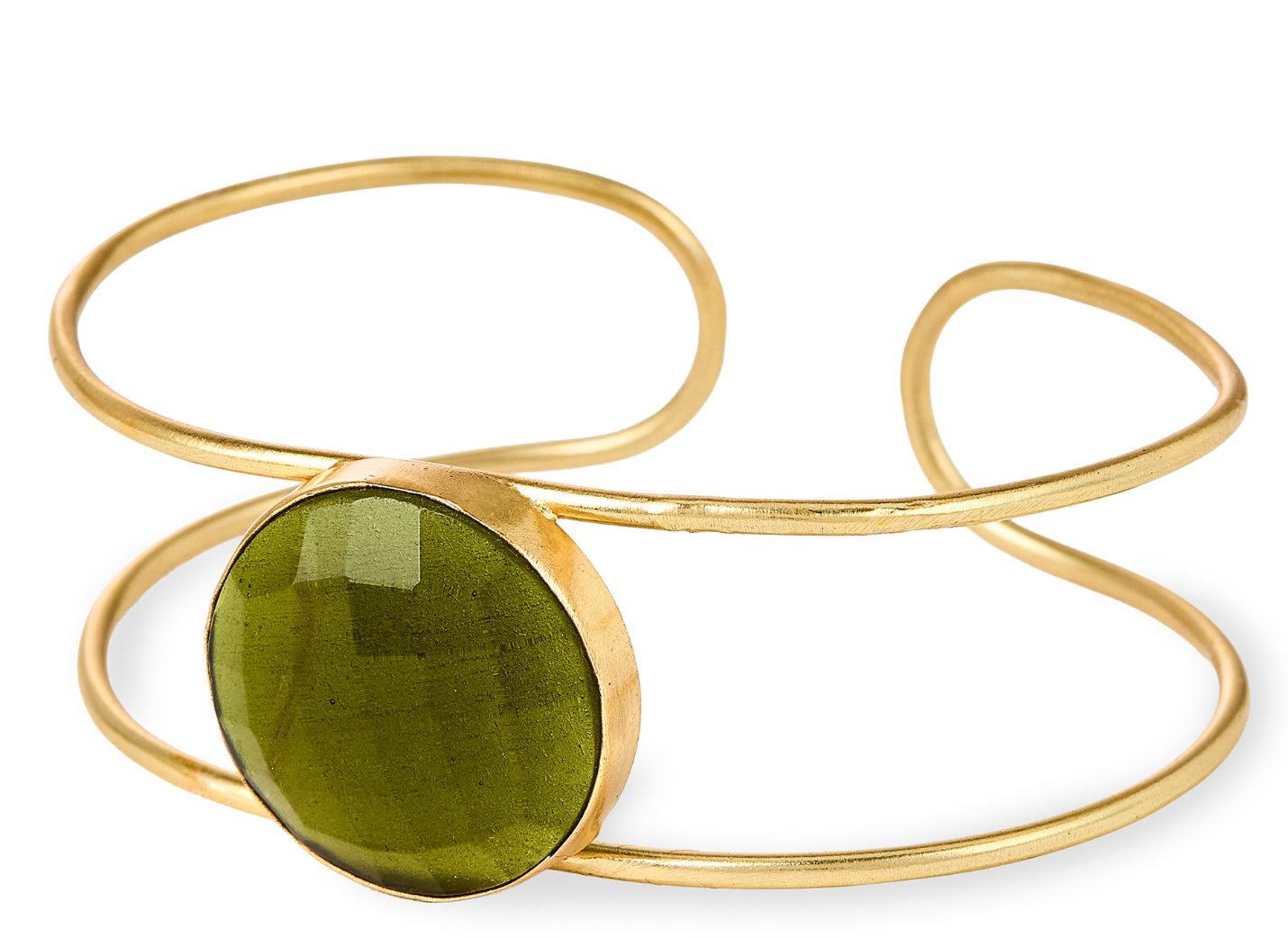 Green Tourmaline Open Cuff Bracelet