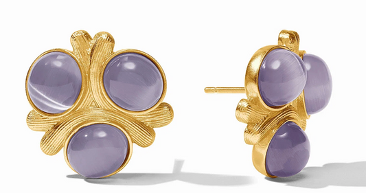 Cobblestone Statement Stud-Blue Cat's Eye