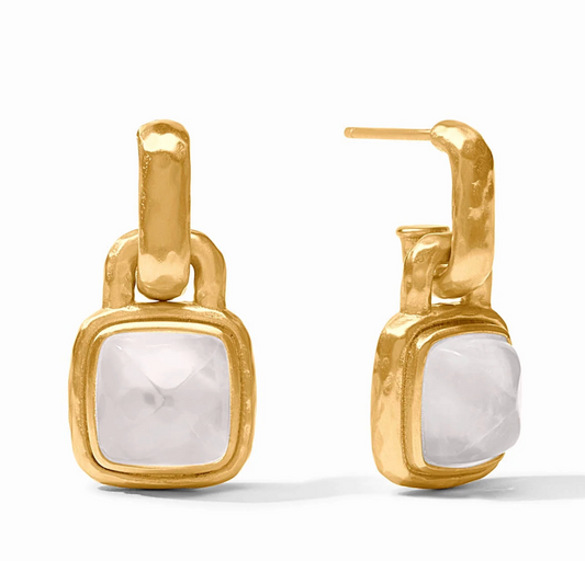 Sahara Hoop & Charm Earring-Iridescent Clear Crystal