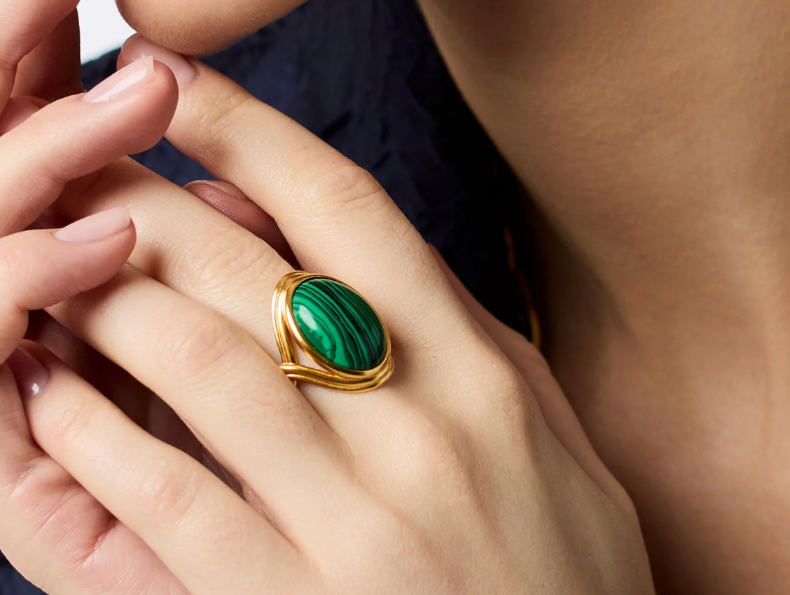 Essex Statement Ring-Malachite Green-8/9