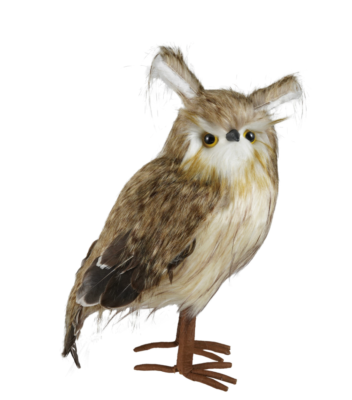 Faux Fur Owl, Brown & White
