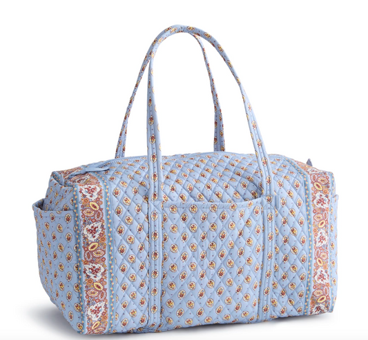 Large Original Duffel Bag-Blue Leaf