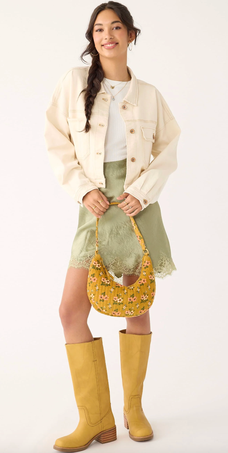 Clara Convertible Shoulder Bag- Honeybloom in Corduroy