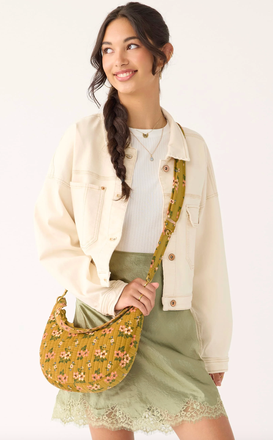 Clara Convertible Shoulder Bag- Honeybloom in Corduroy