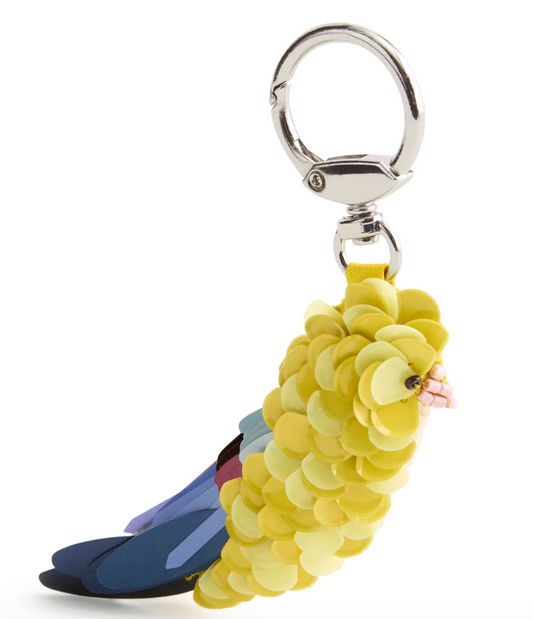 Beaded Bird Bag Charm-Prairie Blooms Bluestone in Beaded