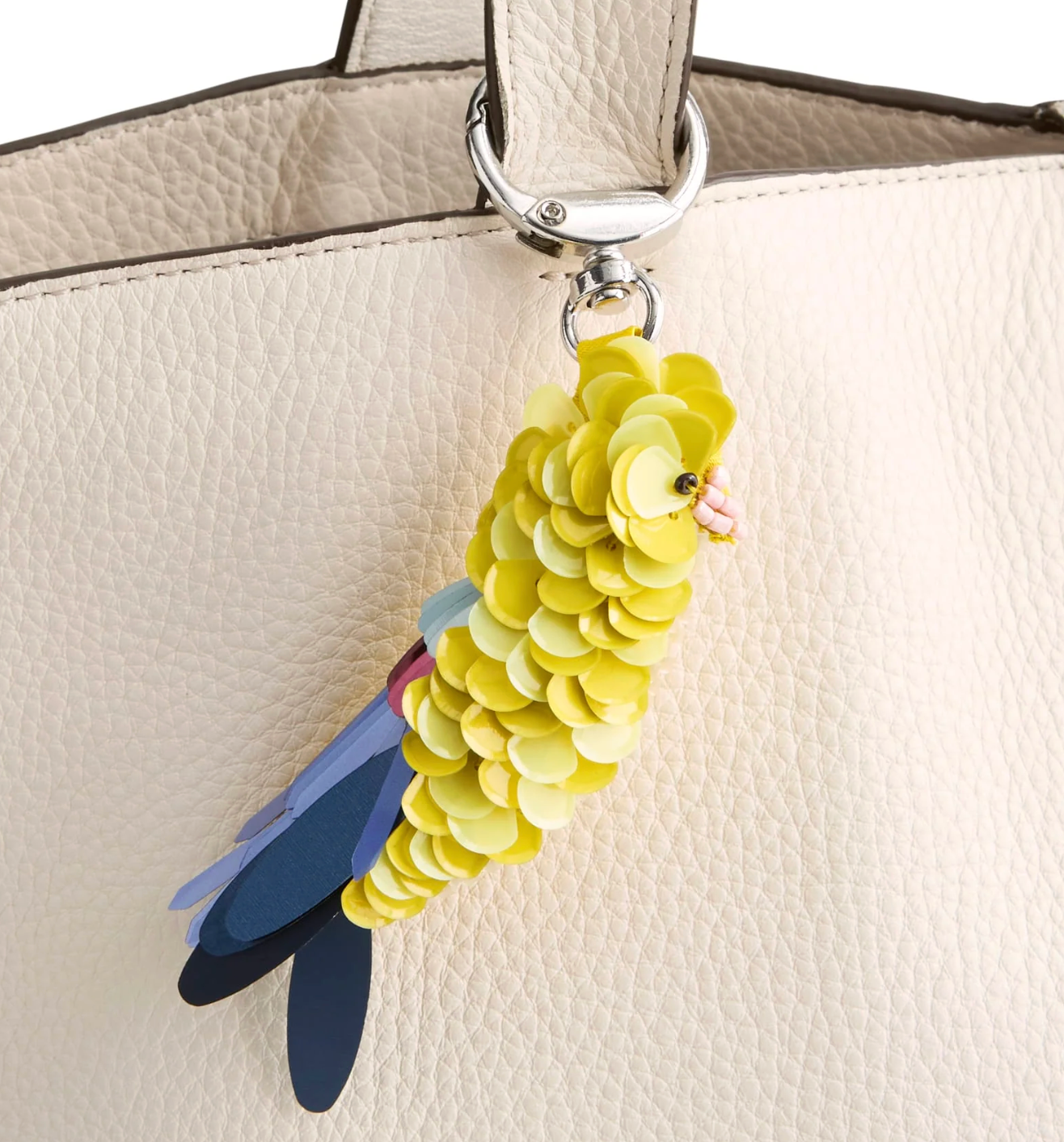 Beaded Bird Bag Charm-Prairie Blooms Bluestone in Beaded