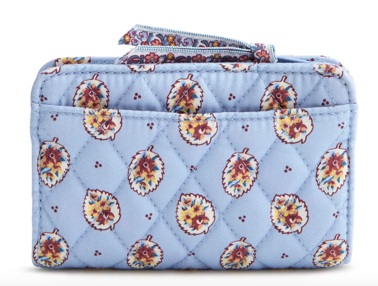 Small Turnlock Wallet-Blue Leaf