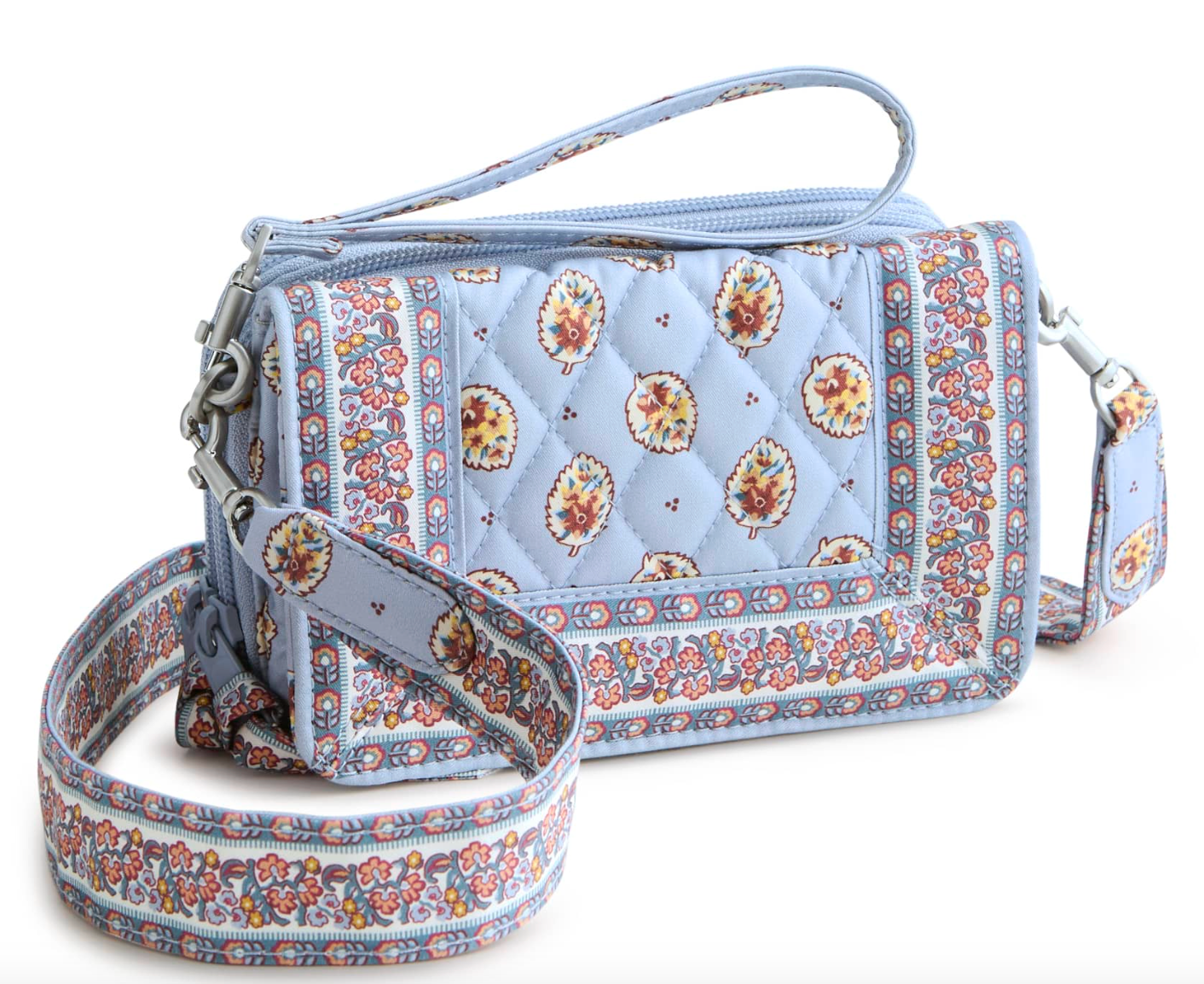 Carlow All in One Crossbody- Blue Leaf