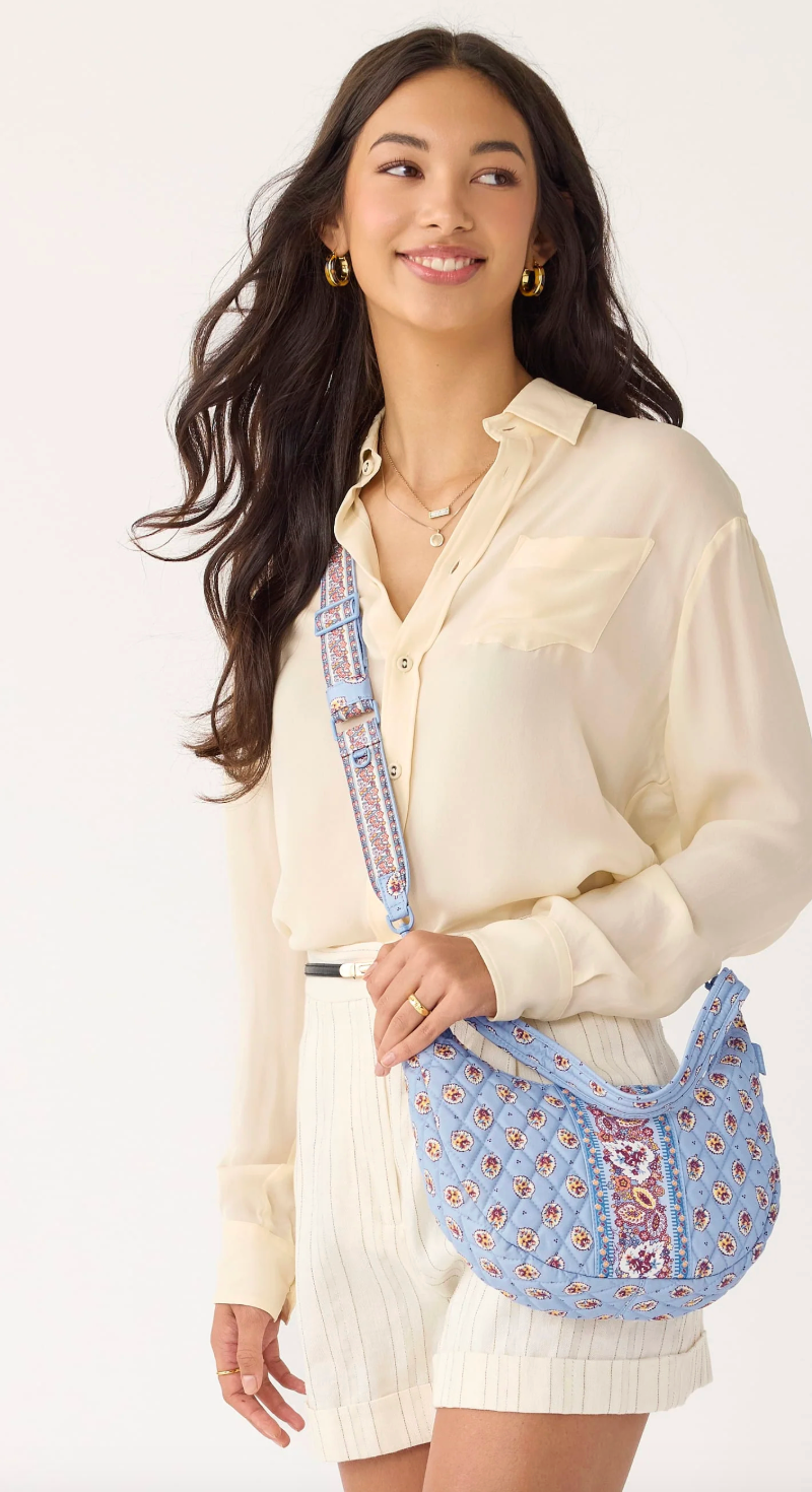 Clara Convertible Shoulder Bag- Blue Leaf