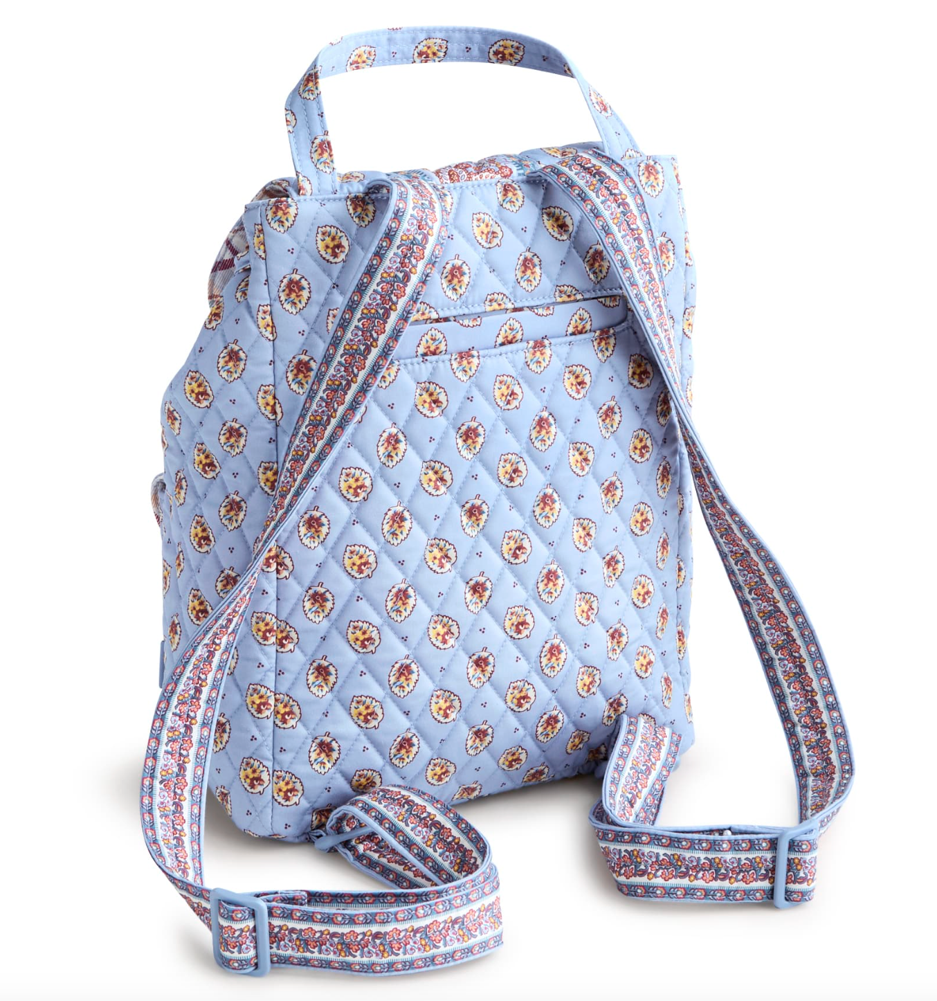 Deluxe Drawstring Backpack- Blue Leaf
