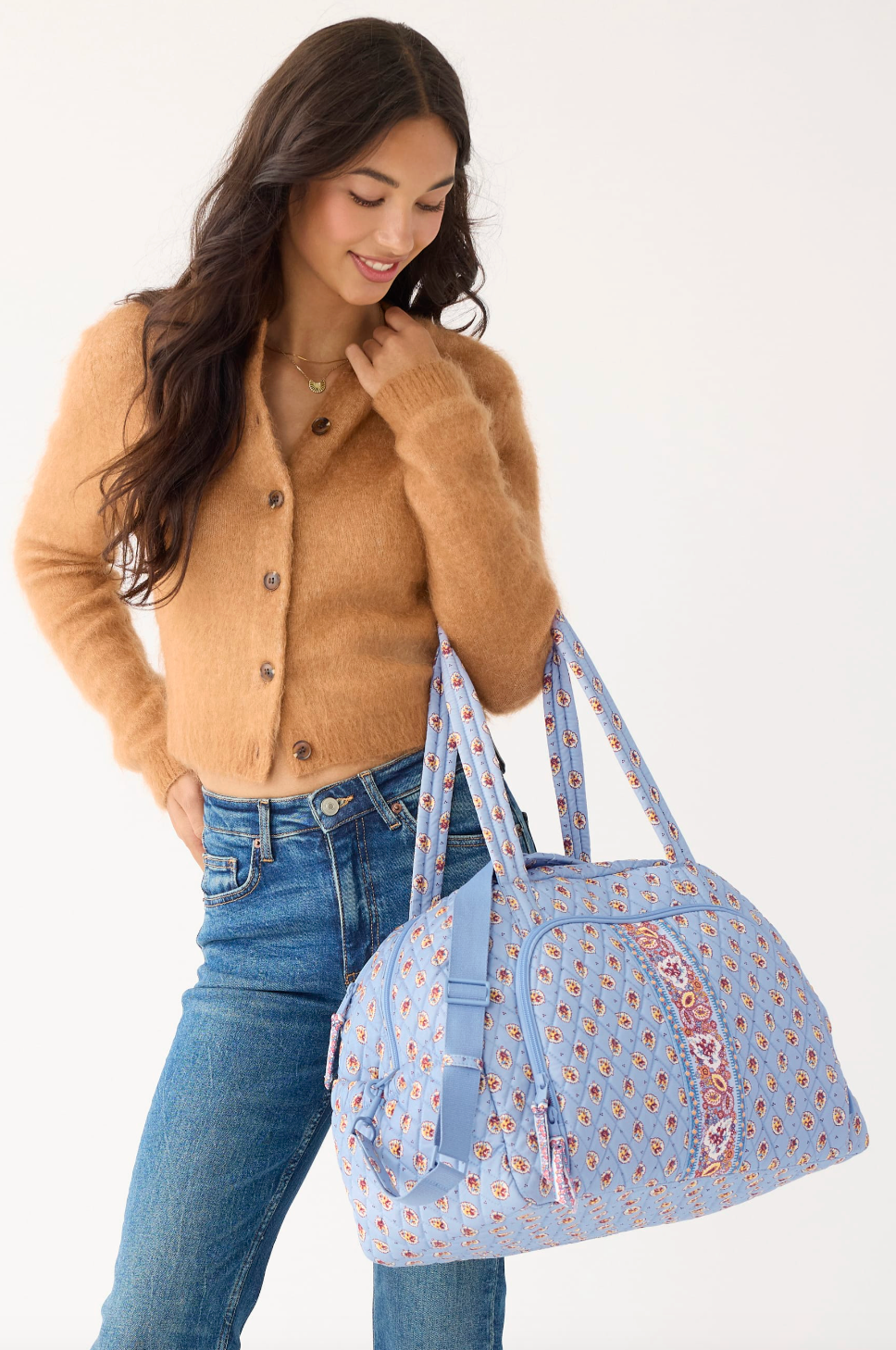 Weekender Travel Bag-Blue Leaf