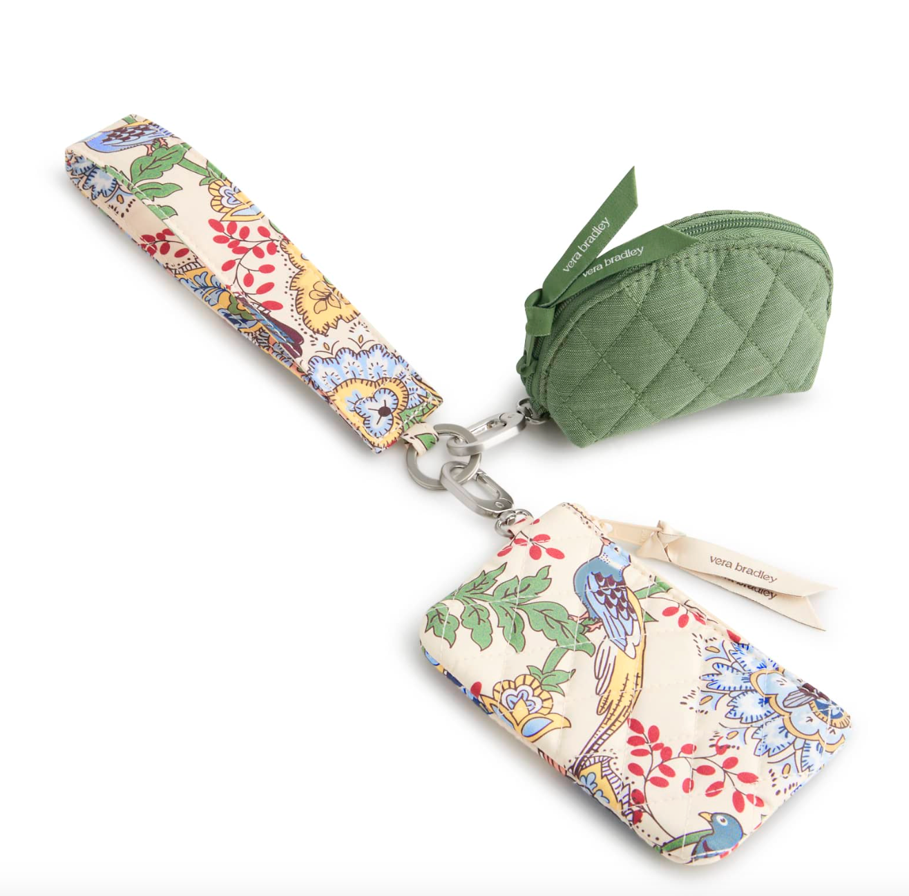 Dual Pouch Wide Wristlet- Prairie Blooms