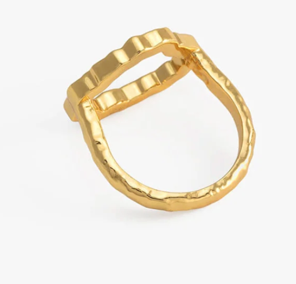 Wagener Terrace Gold Plated Ring- sz 7