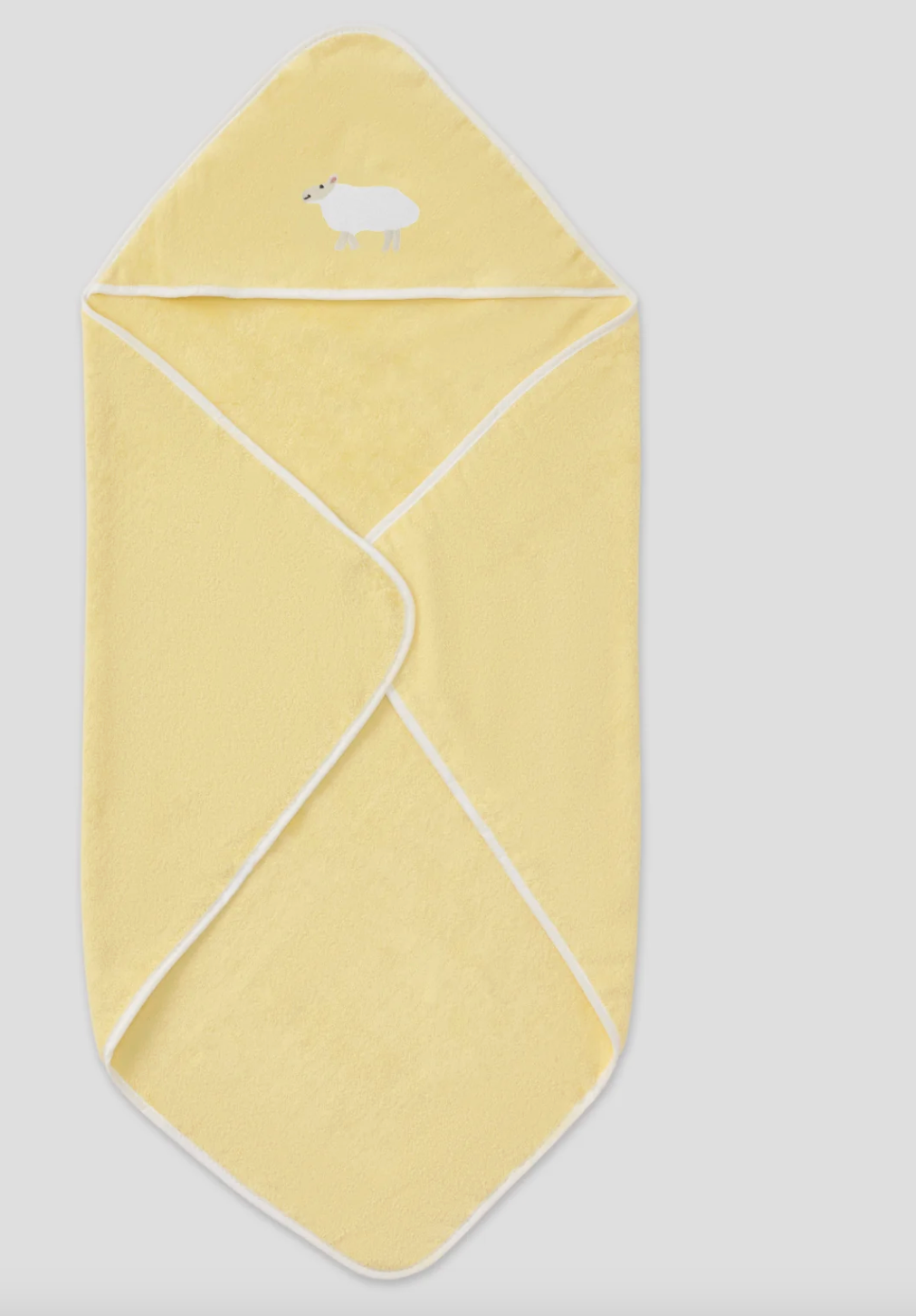 Baby Hooded Towel-Lamb on Buttercup