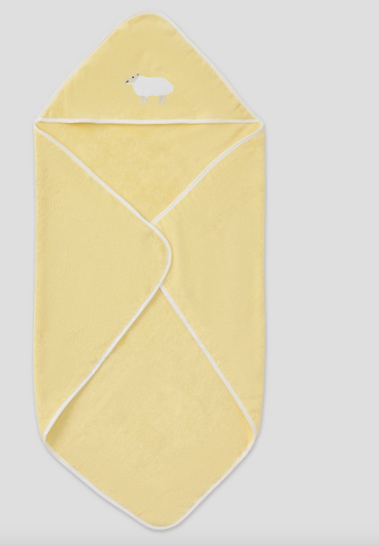 Baby Hooded Towel-Lamb on Buttercup