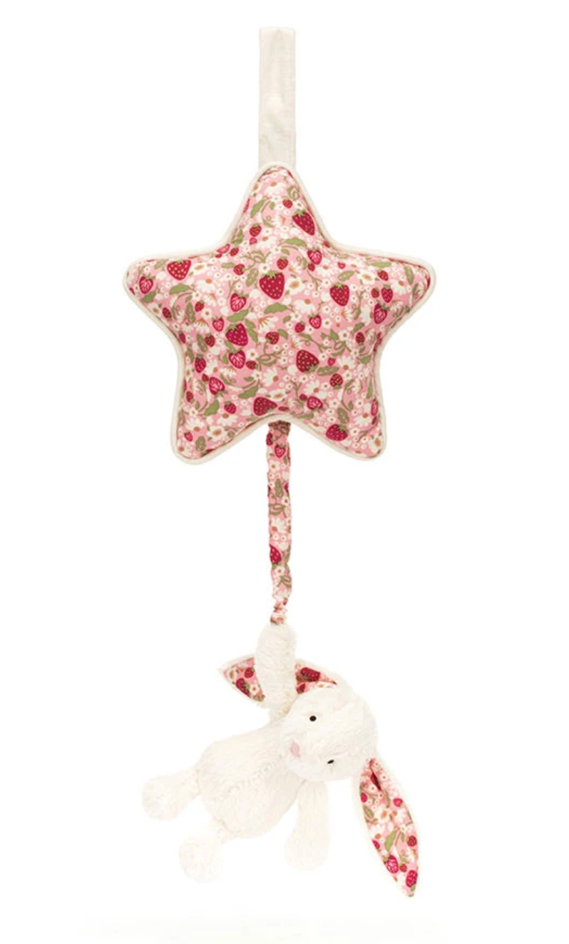Blossom Cream Bunny 'Berry' Musical Pull