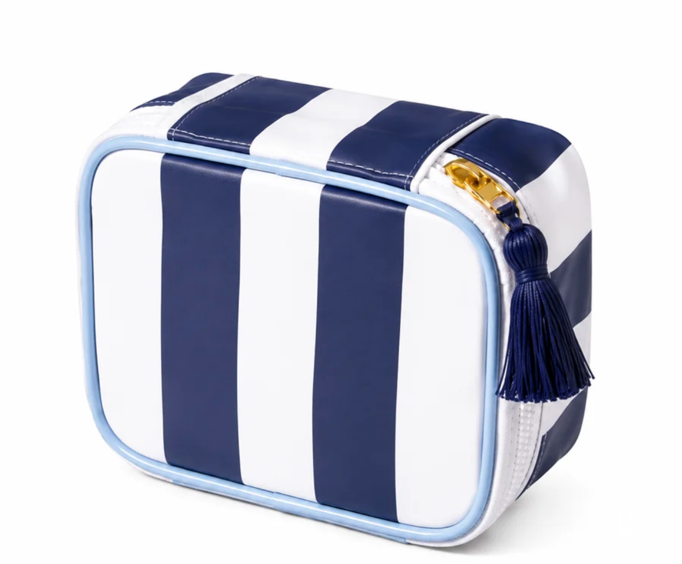 Stripe Sugar Jewelry Box-Blue & White