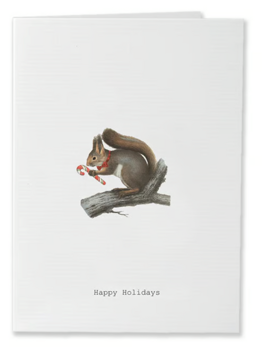 HAPPY HOLIDAYS SQUIRREL GREETING CARD