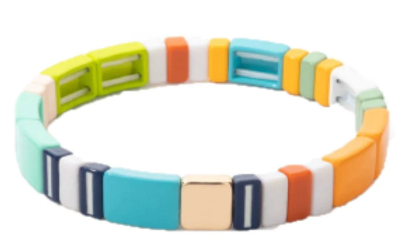 Desert Colored Patchwork Tile Bracelet