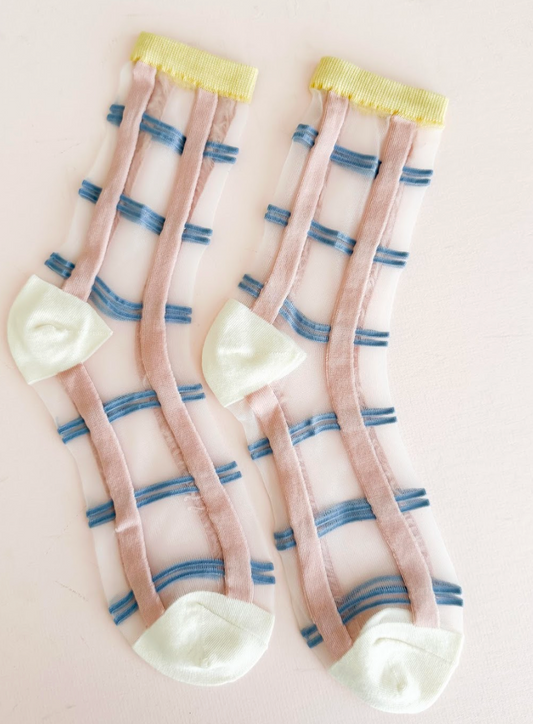 Glass Socks- Vintage Florals- French Pane