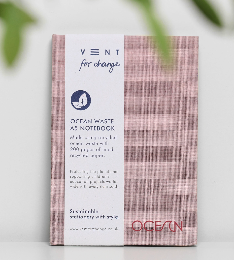Notebook A5 Recycled Ocean Plastic – Coral Pink